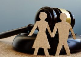 Spousal Support. Divorce a Gavel And Figures Of Couple.